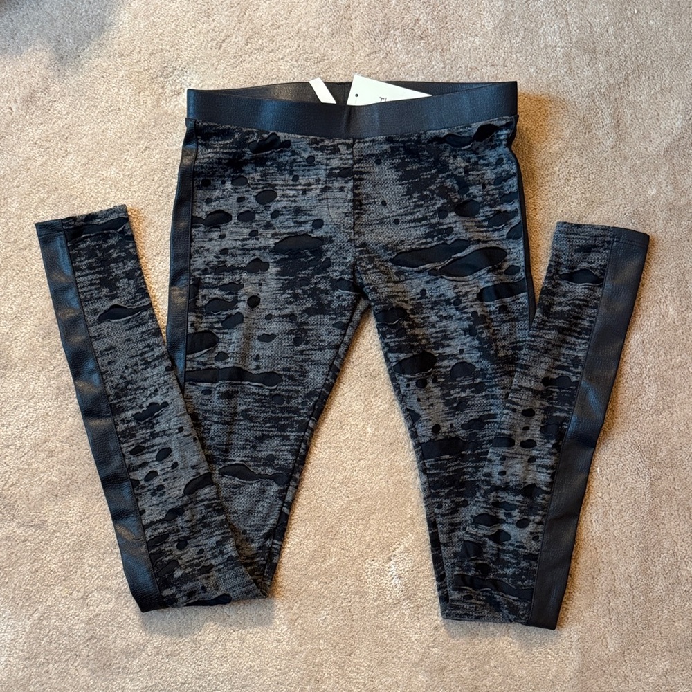 Distressed Faux Leather Leggings